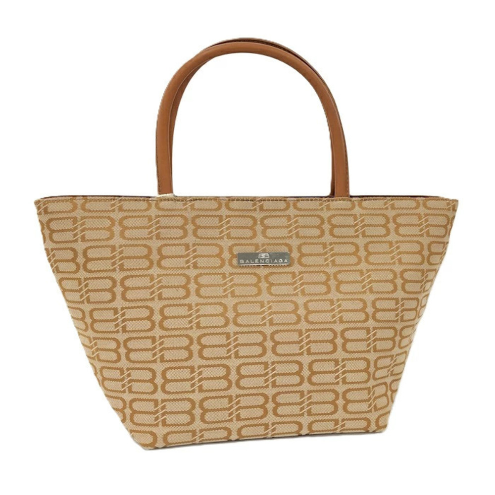Balenciaga Handbag Canvas Leather Brown Beige